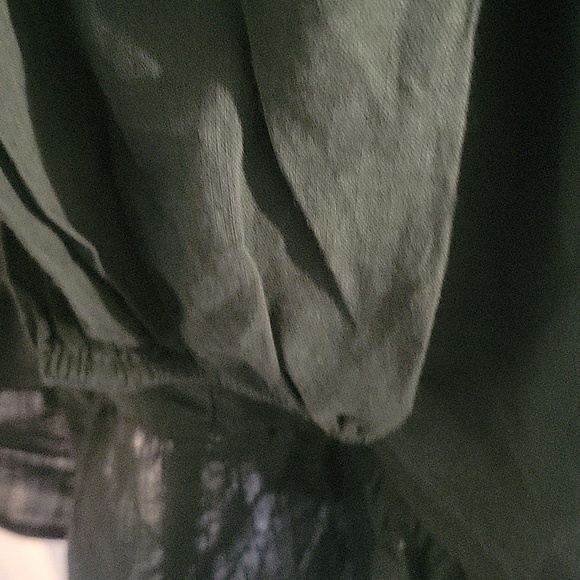 Women’s Dark Green Long Sleeve Smocked Mini Dress - Picture 4 of 6